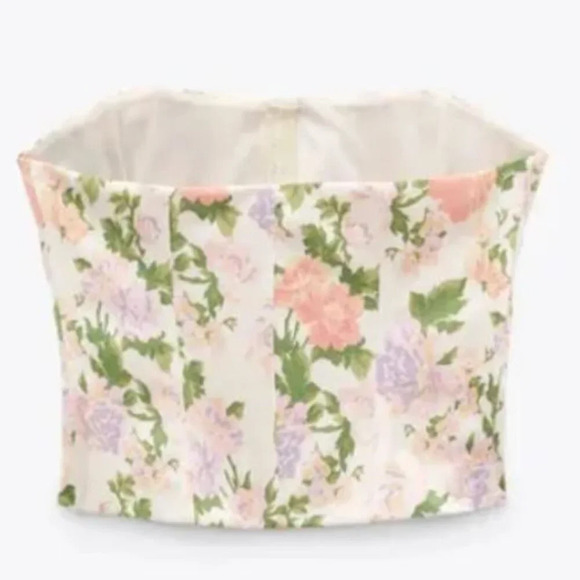 NWT Zara Floral Corset Top - Picture 2 of 11